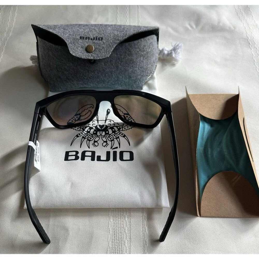 Bajío Polarized Sunglasses – Green Mirror, Matte Black (Caballo CAB220) NEW